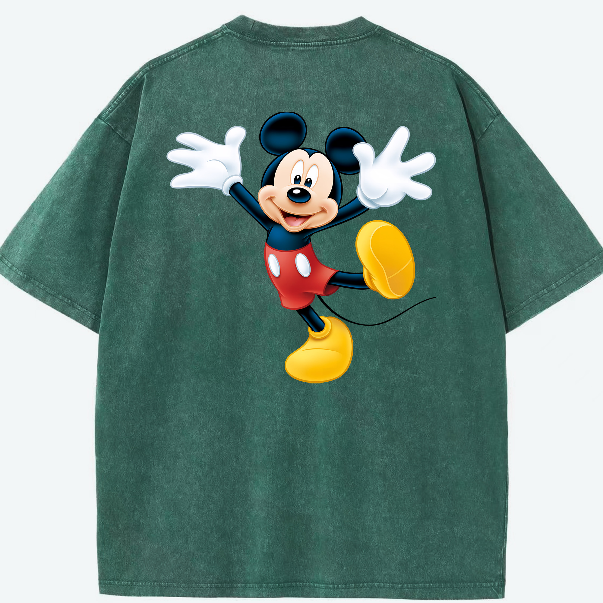 （画像用） ミッキーマウス Mickey Mouse 綿100% ヴィンテージ風 半袖Tシャツ（背面プリント）